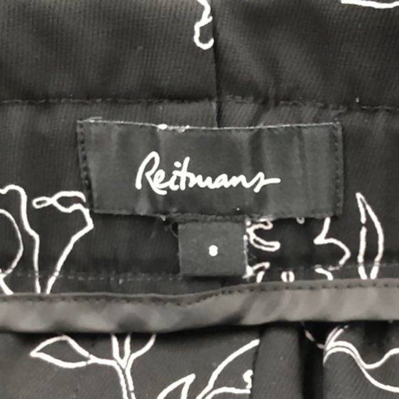 Reitmans | Tie Front B&W Floral Ankle Pants (s 8) - Picture 3 of 4